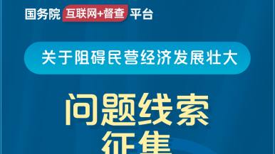 裸体女人自慰AAAA片国务院“互联网+督查”平台公开征集阻碍民营经济发展壮大问题线索